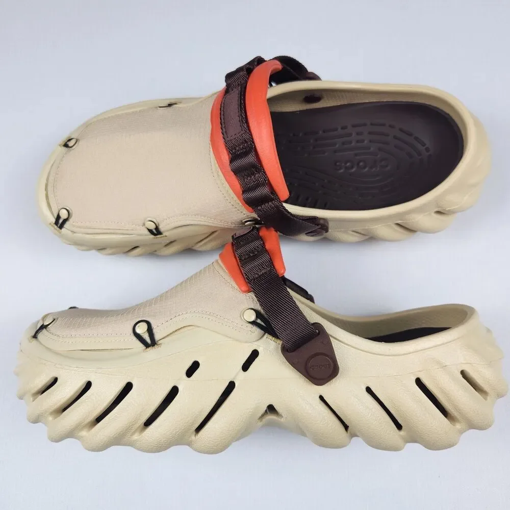 Crocs Echo Ripstop Clogs Mens 11 Sesame Exoskeleton Shroud LiteRide Gorpcore